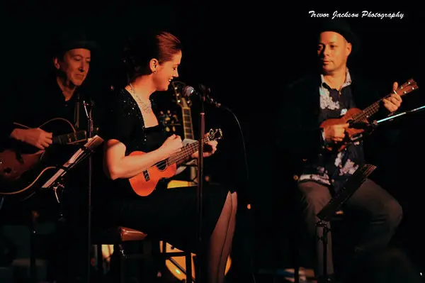 Hetty Kate, Andy Baylor and Sam Lemann on stage