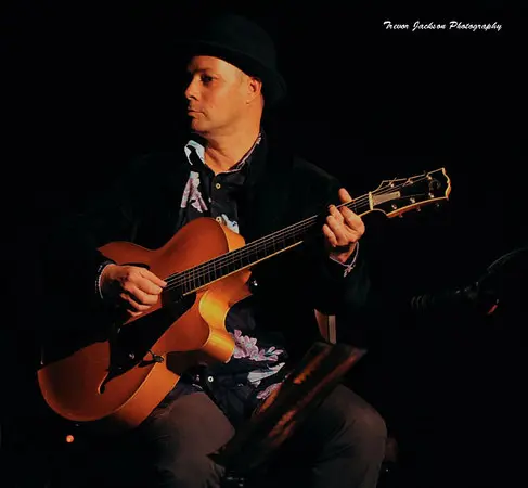 Sam Lemann on guitar at The Jazz Basement